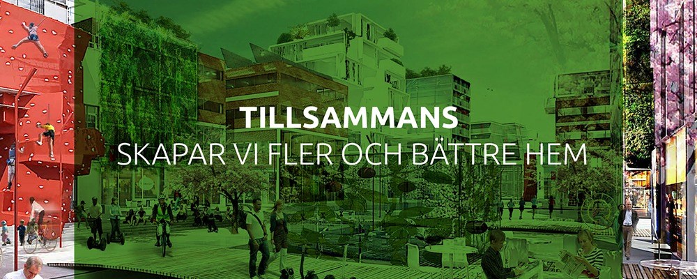 Dekorativ bild med texten Tillsammans skapar vi fler och bättre hem