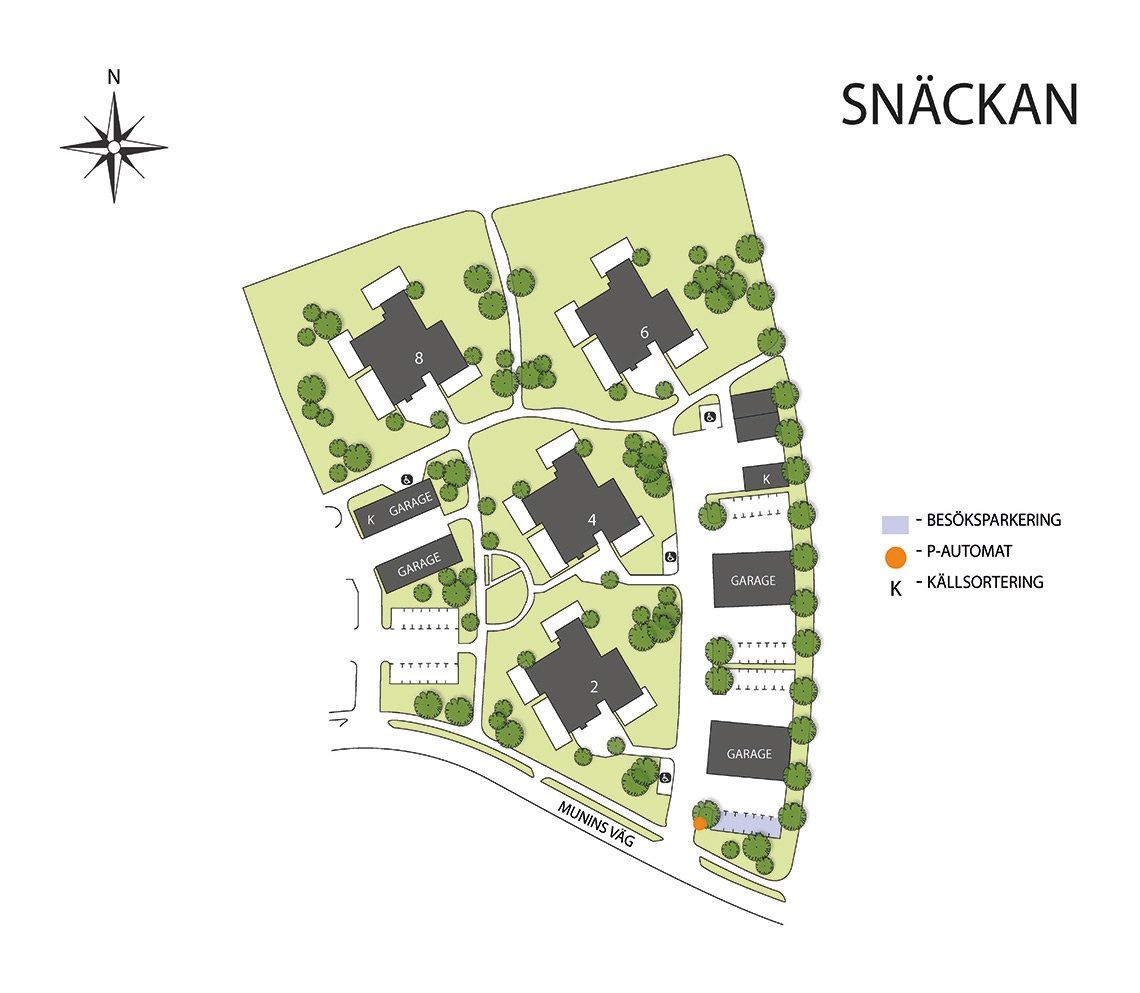 En områdeskarta över området Snäckan