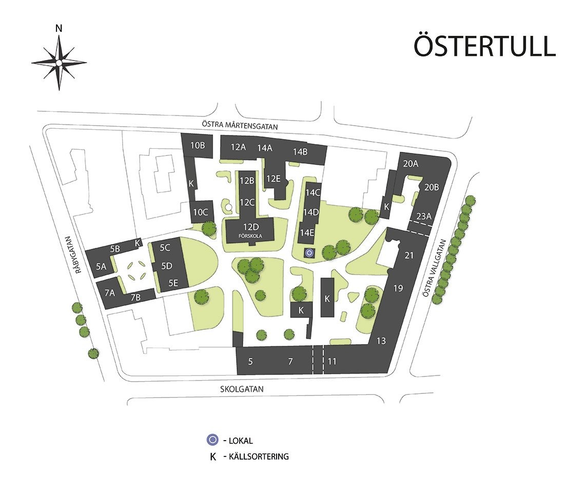 karta över området östertull
