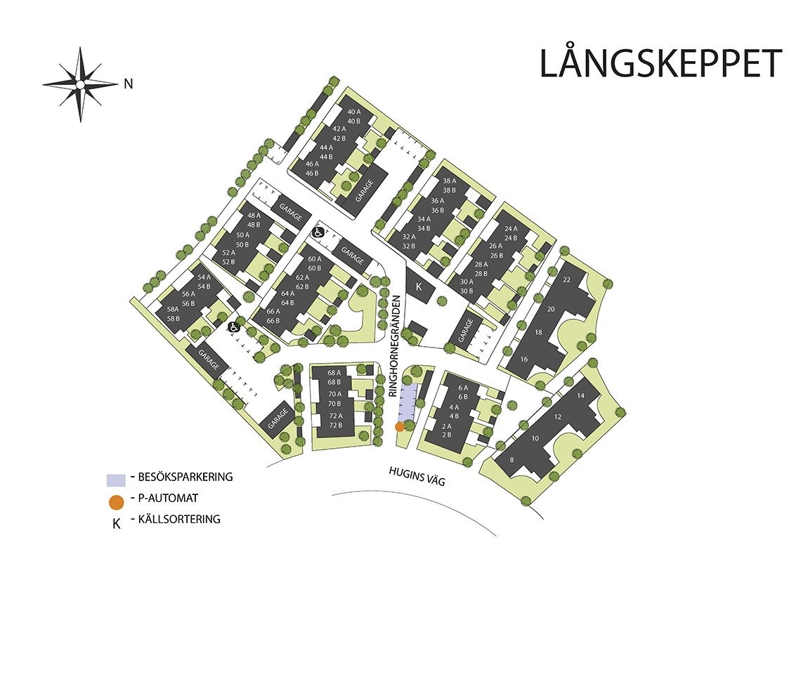 En områdeskarta över området Långskeppet