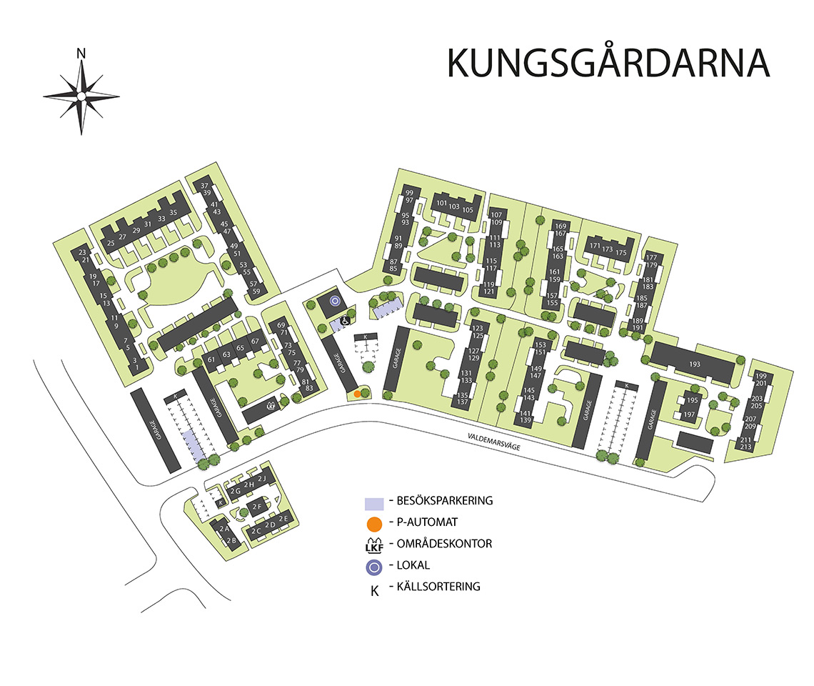 Områdeskarta Kungsgårdarna