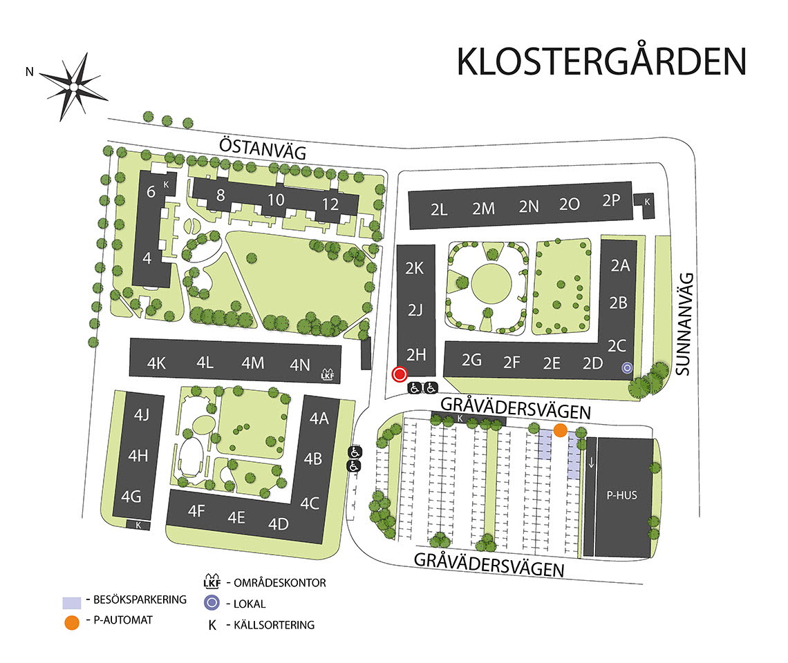 Områdeskarta Klostergården